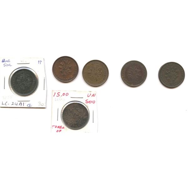 Lower Canada Token Lot of 6