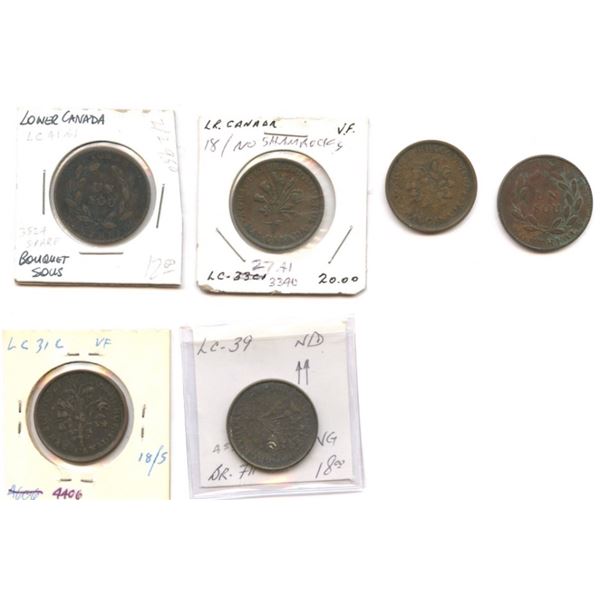 Lower Canada Token Lot of 6