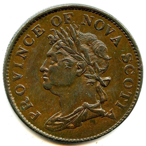1824 Half Penny Nova Scotia Token.