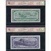 Image 2 : Bank of Canada $1 & $10, 1954 - Lot of 2 Devil's Face Notes