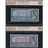 Image 1 : Bank of Canada $5 & $10, 1954 - Devil's Face