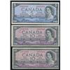Image 1 : Bank of Canada $5 & $10's, 1954 - Lot of 3 Devil's Face Notes