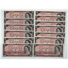 Image 1 : Bank of Canada $2, 1954 - Lot of 13