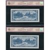 Image 2 : Bank of Canada $5, 1954 - Lot of 2 Consecutive