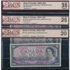 Image 1 : Bank of Canada $10, 1954 - Lot of 3