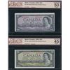 Image 2 : Bank of Canada, 1954 - BCS Graded Lot of 4 Notes