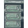 Image 1 : Bank of Canada $1, 1967 - Lot of 3 Consecutive