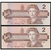 Image 2 : Bank of Canada $2, 1986 - Lot of 2 Radars