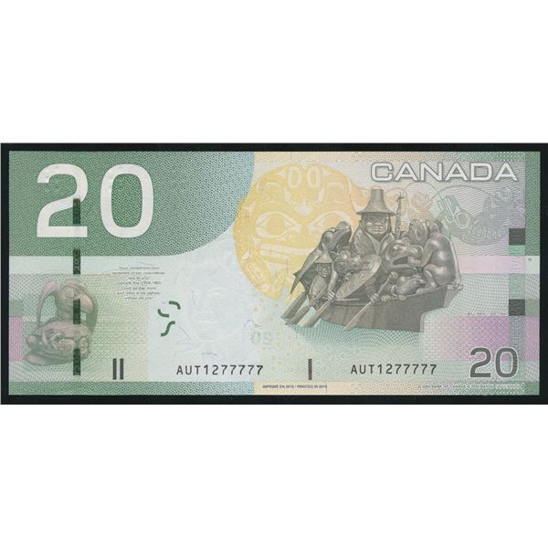 Bank of Canada $20, 2010 - Fancy Serial Number