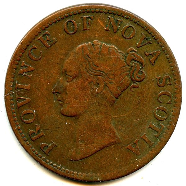 Lot of Nine Nova Scotia Tokens and Coins.