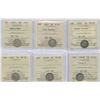 Image 1 : Canadian Five Cents Silvers - ICCS Graded Lot of 6