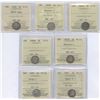 Image 1 : Canadian Five Cents Silvers - ICCS Graded Lot of 7