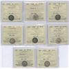 Image 1 : Canadian Five Cents Silvers - ICCS Graded Lot of 8