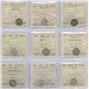 Image 1 : Canadian Five Cents Silvers - ICCS Graded Lot of 9