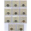 Image 1 : Canadian Five Cents - ICCS Graded Lot of 11