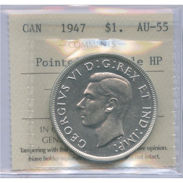 1947 Silver Dollar - Pointed 7; Double HP