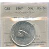 Image 1 : 1967 Fifty Cents Flip Strike Error