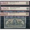 Image 1 : Bank of Canada $5, $10 & $20, 1937 Graded Trio