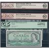 Image 2 : Bank of Canada $1, 1954 - Lot of 3 Graded Replacements