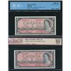 Image 8 : 1954 Bank of Canada - Lot of 15 Graded Banknotes