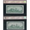 Image 2 : Bank of Canada $1, 1967 - Pair of Replacement