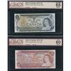 Image 2 : Bank of Canada $1-$50 - Lot of 6 Graded Multi-Coloured Notes