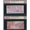 Image 1 : 1988 & 2004 Bank of Canada $50 Graded Banknotes