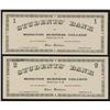 Image 2 : Students' Bank, Moncton Business College Scrip - Lot of 4