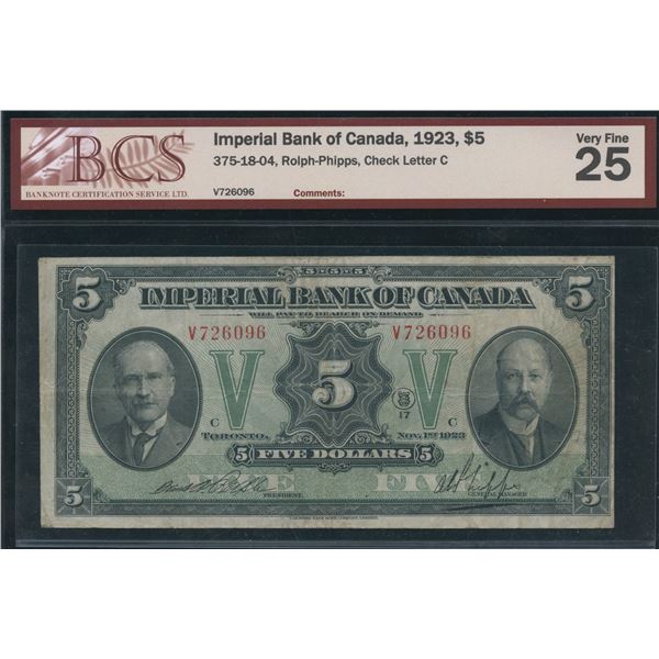 Imperial Bank of Canada $5, 1923