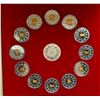 Image 1 : Canada $15 Gold and Silver Lunar Coin Set of 12 with Silver Medallion in Case.