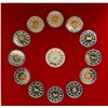 Image 2 : Canada $15 Gold and Silver Lunar Coin Set of 12 with Silver Medallion in Case.