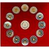 Image 3 : Canada $15 Gold and Silver Lunar Coin Set of 12 with Silver Medallion in Case.