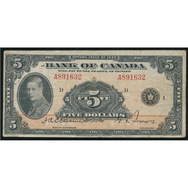 Bank of Canada $5, 1935