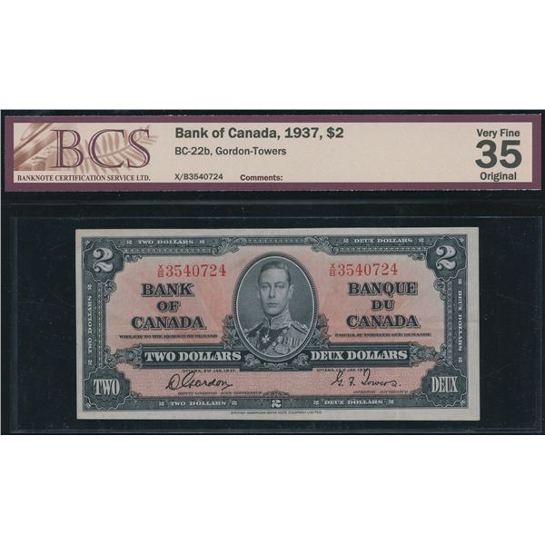 Bank of Canada $2, 1937
