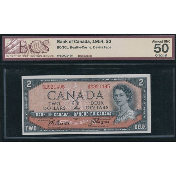 Bank of Canada $2, 1954 - Devil's Face