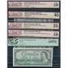 Image 1 : Bank of Canada $1, 1954 - Lot of 5 Graded Replacements