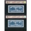 Image 2 : Bank of Canada $5, 1954 - Lot of 2 Graded Banknotes