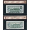 Image 2 : Bank of Canada $1, 1973 - Lot of 2 BCS Graded Notes