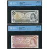 Image 2 : Bank of Canada $1-$50 - Lot of 6 Graded Multi-Coloured Notes
