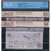 Image 1 : Bank of Canada - Lot of 3 Graded $10 Replacement Banknotes