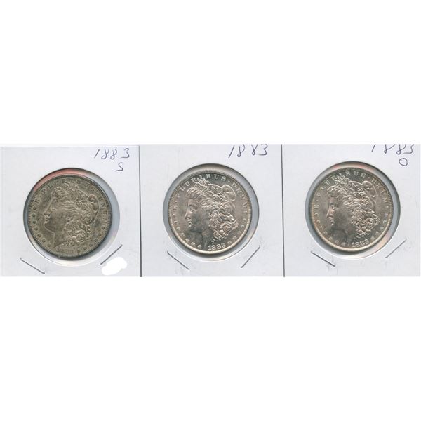 1883 United States of America Silver Dollars - Lot of 3