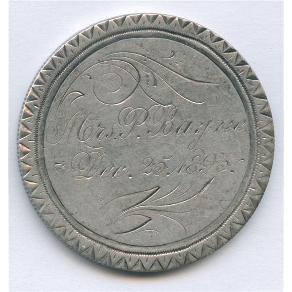 1880 United States of America Love Token on Silver Dollar