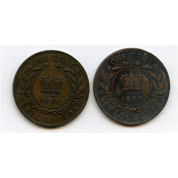 1880 Newfoundland One Cent Pair
