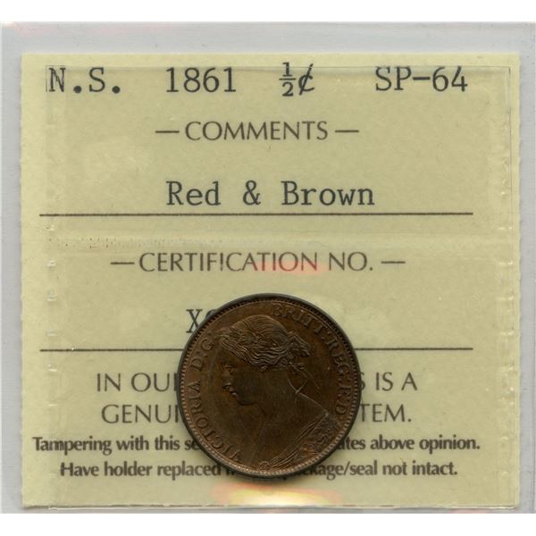 1861 Nova Scotia Half Cent - Specimen