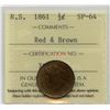 Image 1 : 1861 Nova Scotia Half Cent - Specimen