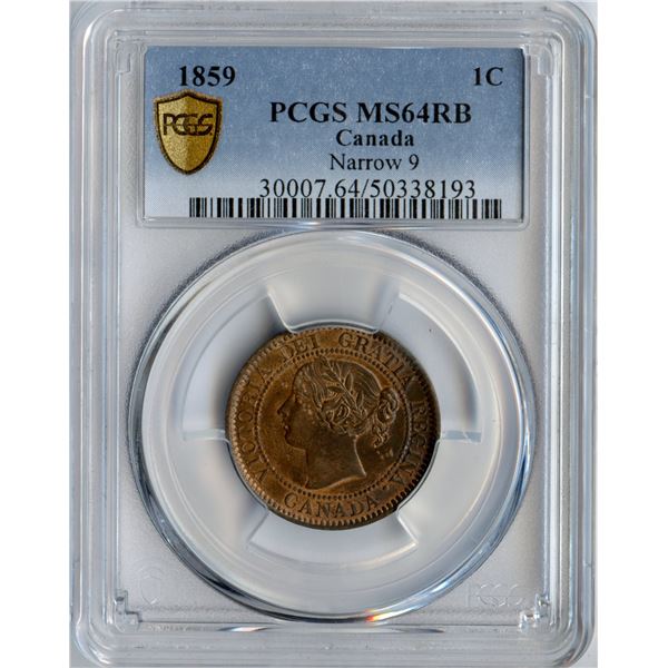 1859 One Cent - Narrow 9