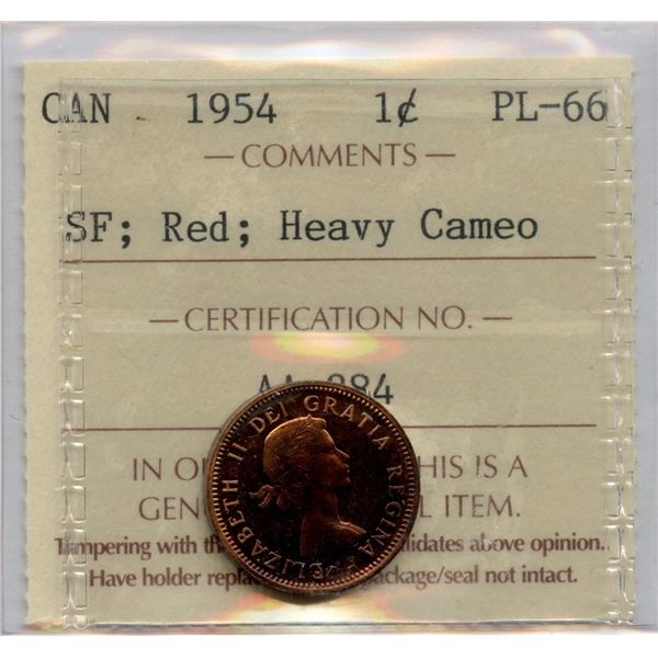 1954 One Cent - Proof Like