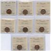 Image 1 : 1954 - 1961 One Cents - ICCS Graded Lot of 8 Proof Like's