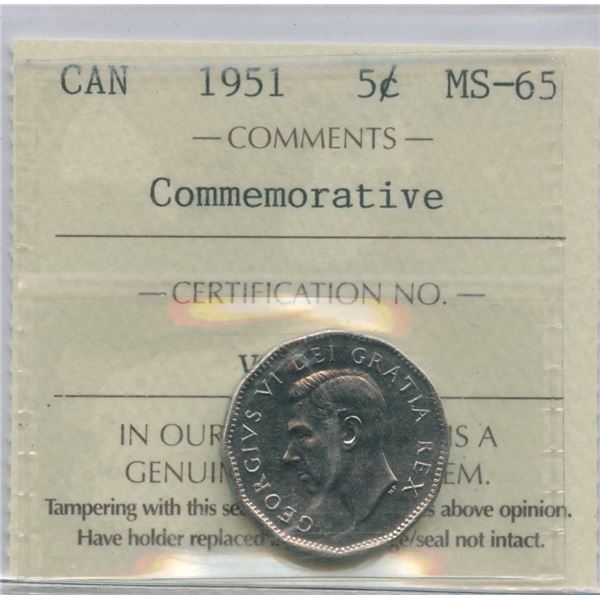 1951 Commemorative Five Cents