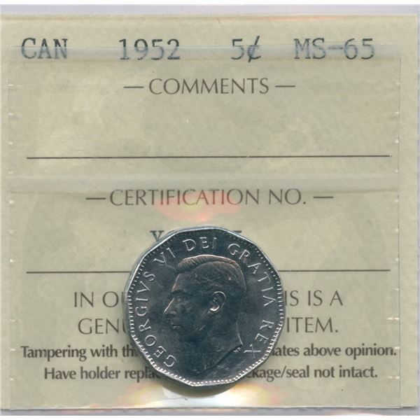 1952 Five Cents
